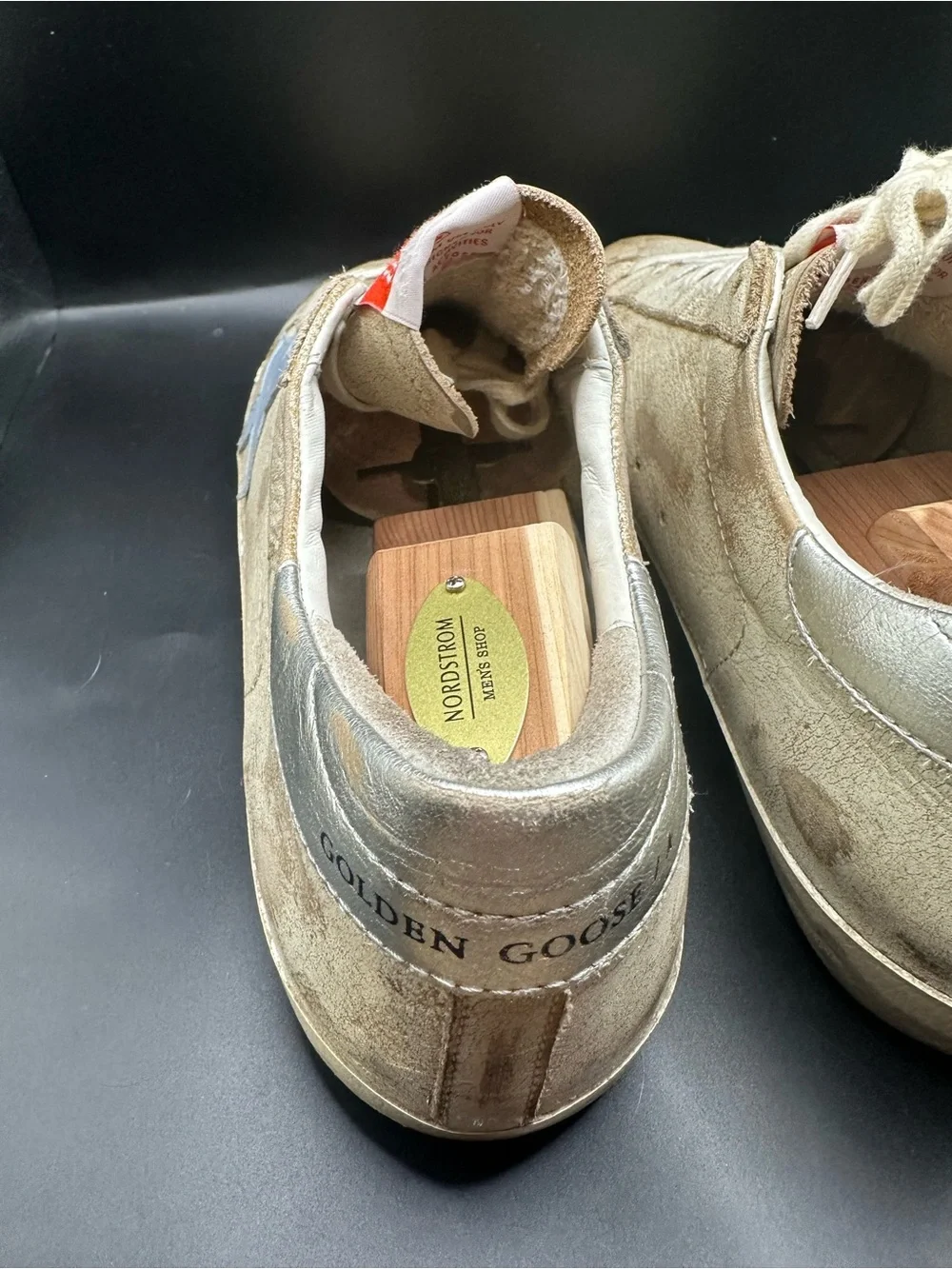 Golden Goose Distressed Super Star Cream Sneakers EU45